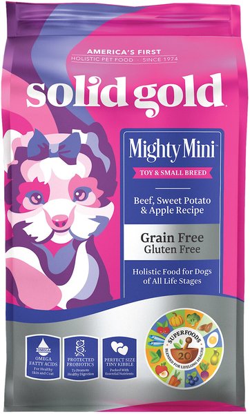 Solid Gold Mighty Mini Small and Toy Breed Grain-Free Beef， Sweet Potato and Apple Dry Dog Food