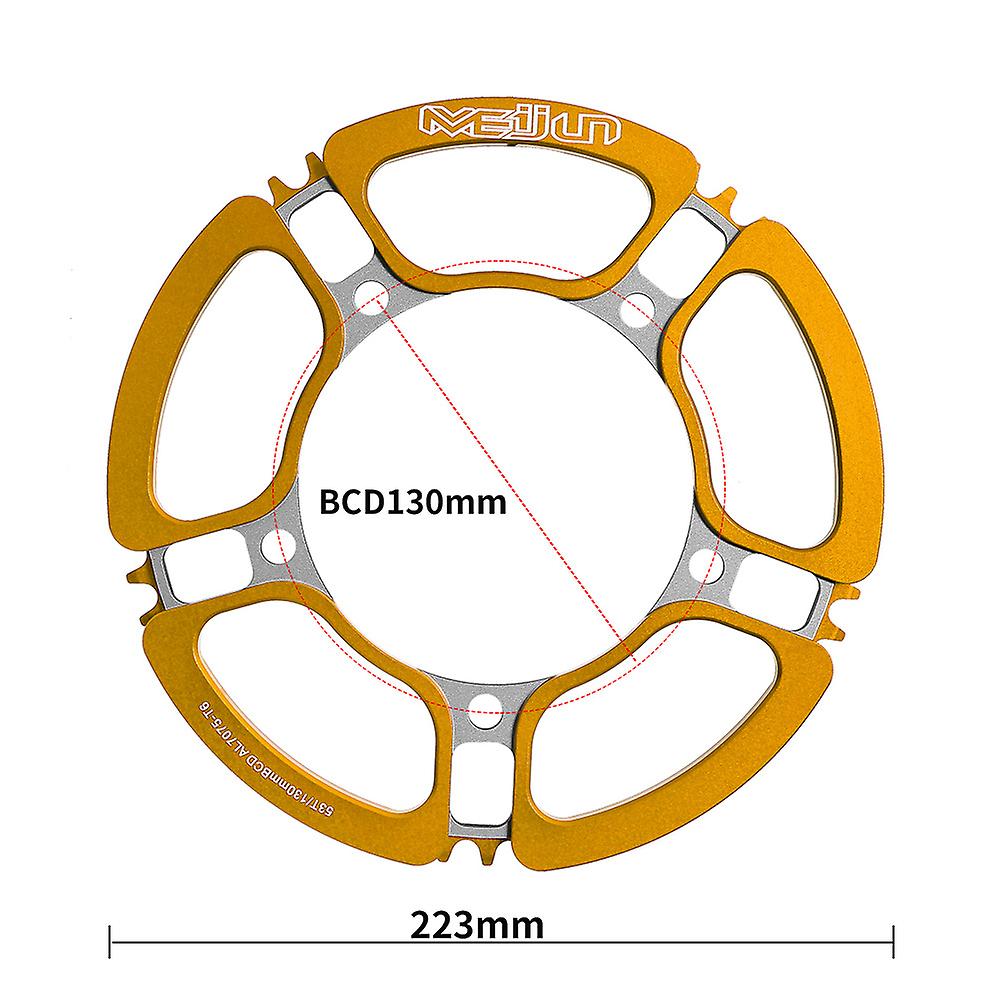 Bicycle Crankset Aluminum Alloy Single-speed 53t Hollow Crankset Bicycle Accessories Bicycle Chainwheel Bike Crankset Tooth Plate No.206742