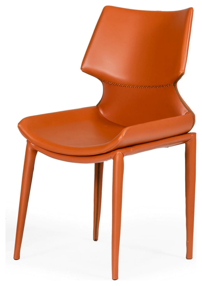 Ralph Contemporary Cognac Eco Leather Dining Chair  Set of 2   Contemporary   Dining Chairs   by Virgil Stanis Design  Houzz