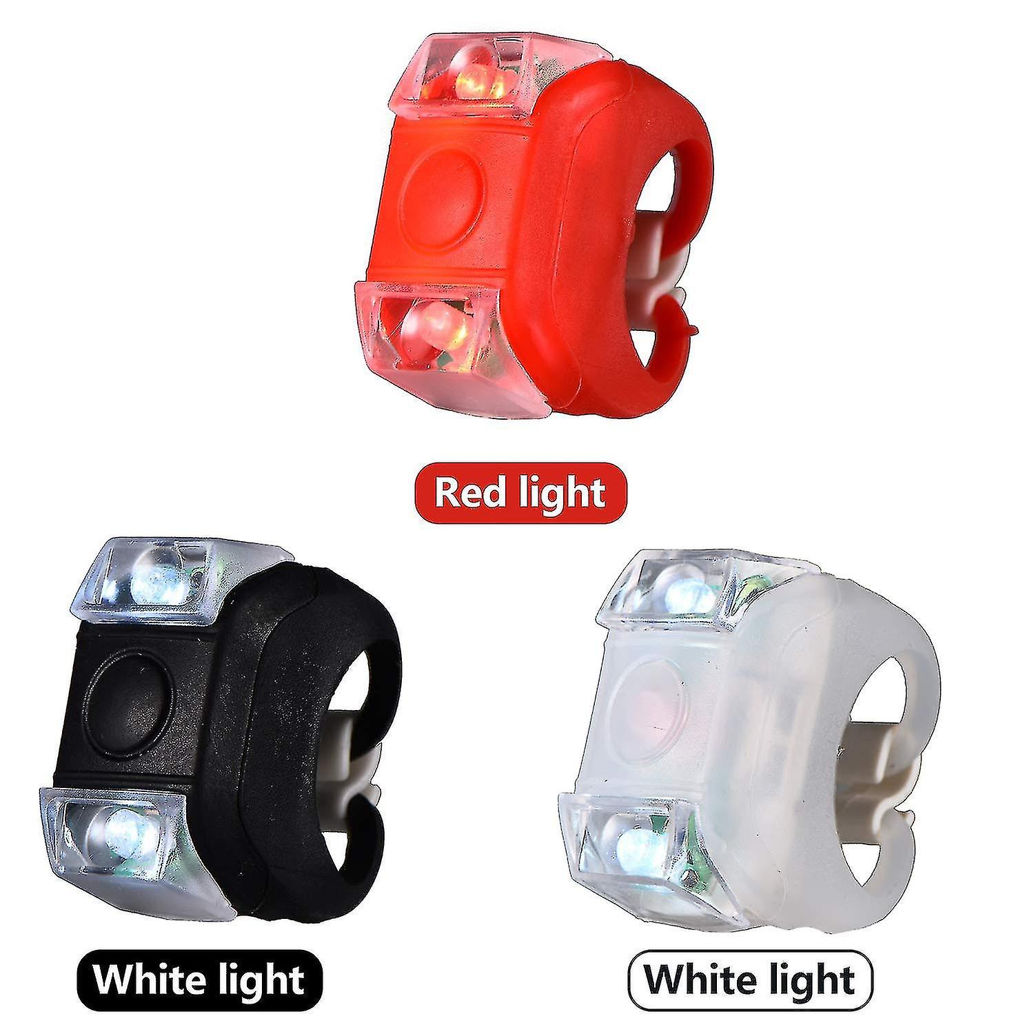 12 Pieces Silicone Bicycle Light Waterproof Bicycle Headlight And Taillight Silicone Led Bike Light