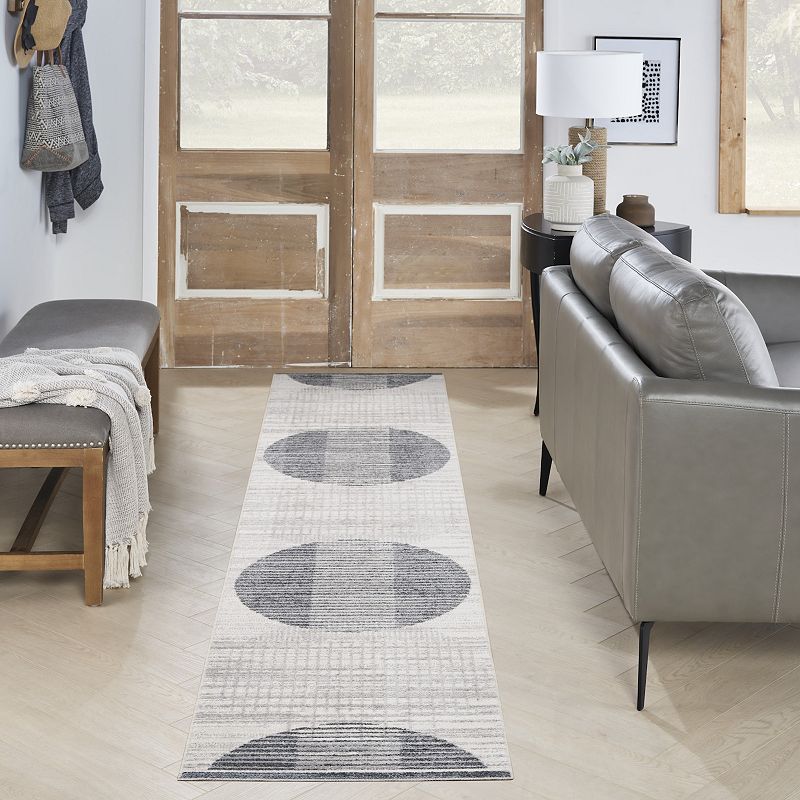 Nourison Astra Geometric Mid-Century Modern Washable Indoor Rug