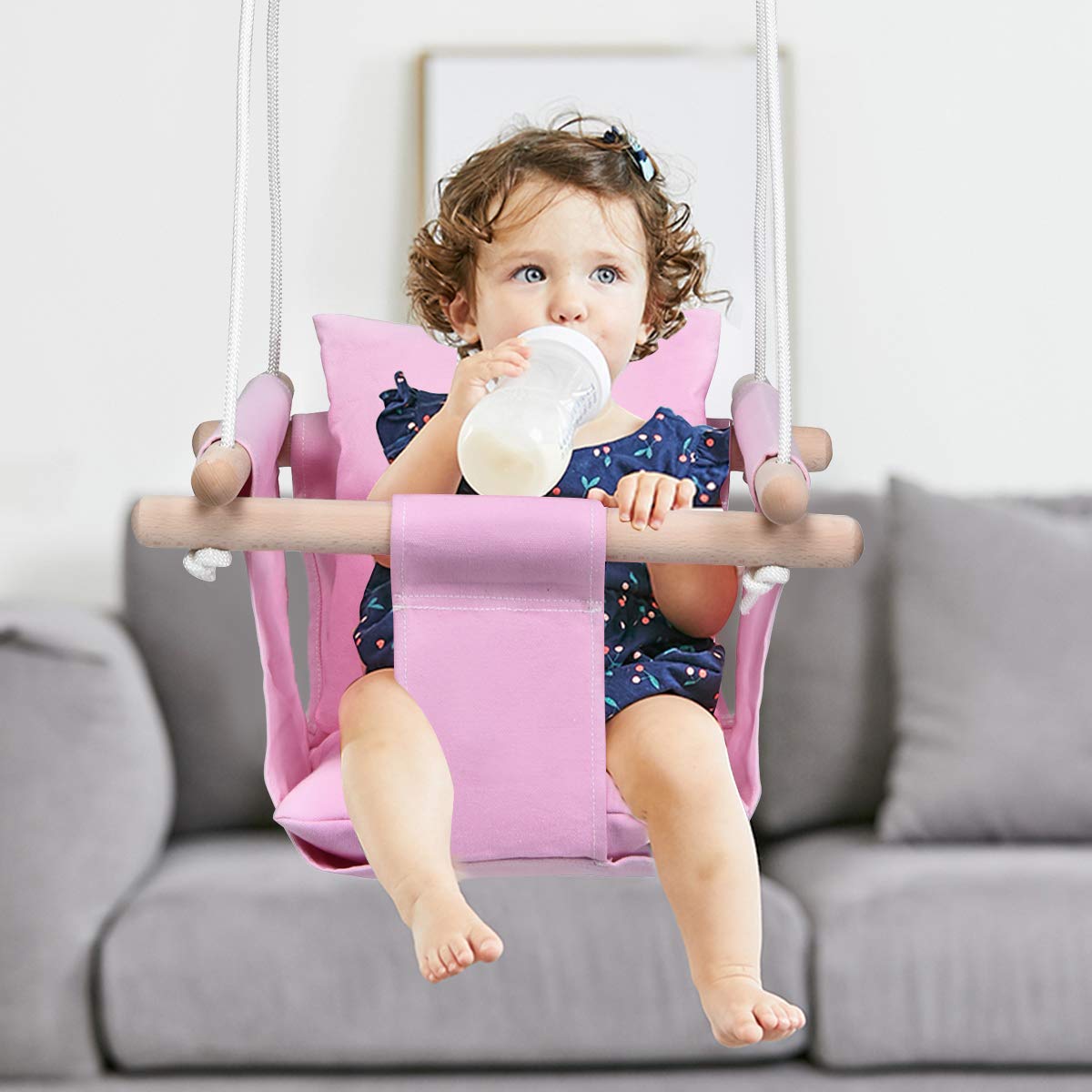 Baby Canvas Hanging Swing Seat, Kids Classic Swing Toddler Secure