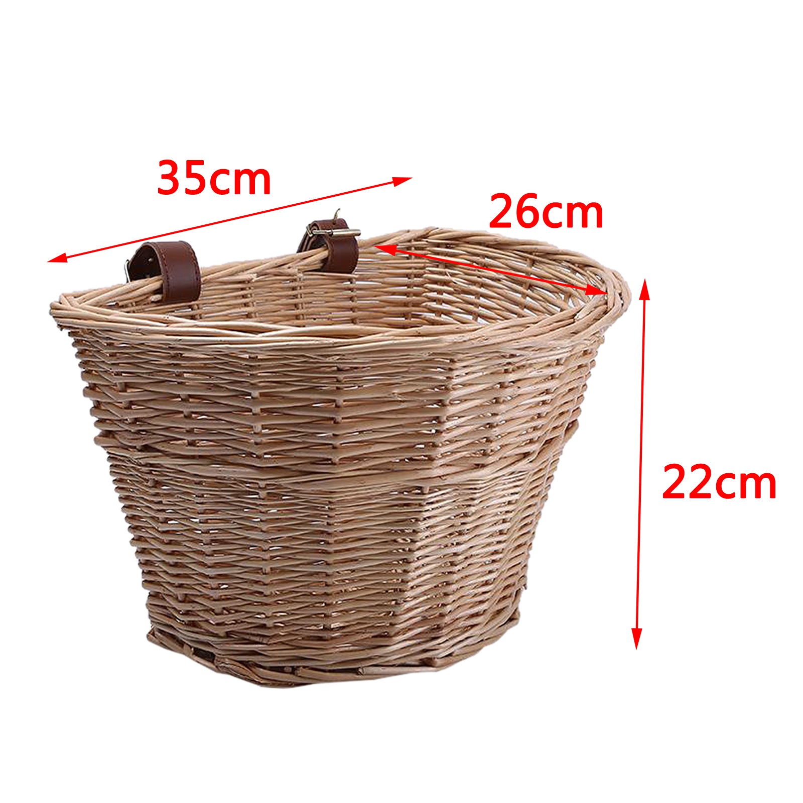 Bike Shaped Handlebar Basket Wicker Woven Tool Storage Handle Beige