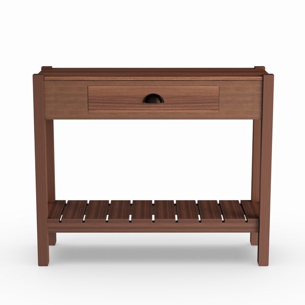 Copper Grove Wood Slat Style Sofa Console Table