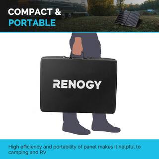 Renogy 100-Watt 12-Volt Foldable Suitcase Off-Grid Solar Kit Built-in Kickstand RNG-KIT-STCS100D-NC