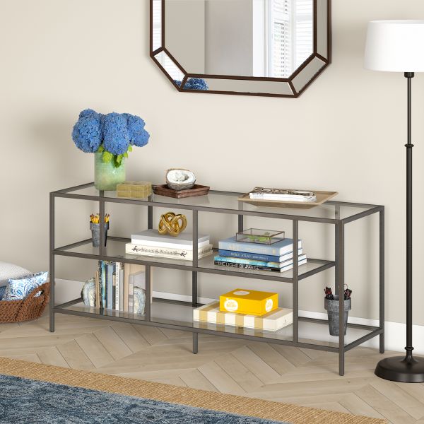 Winthrop Rectangular TV Stand with Glass Shelves for TV's up to 60