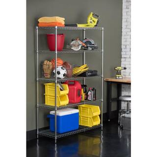 Trinity Chrome 5-Tier Steel Wire Shelving Unit (48 in. W x 72 in. H x 18 in. D) TBFZ-0910