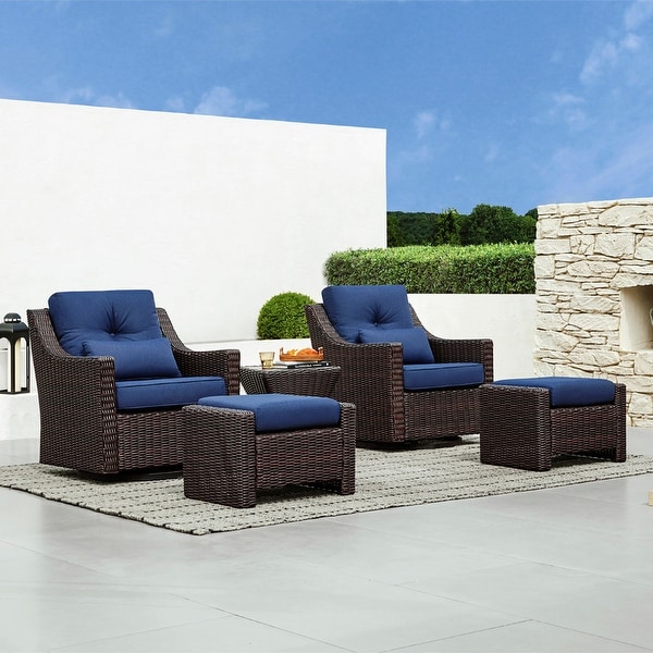 Murphy Outdoor Wicker Patio Furniture Swivel Glider Chair