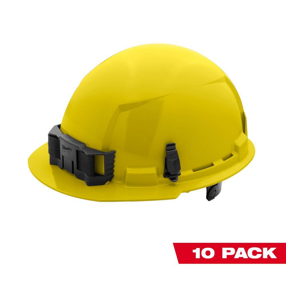 MW BOLT Yellow Type 1 Class E Front Brim Non-Vented Hard Hat with 6-Point Ratcheting Suspension (10-Pack) 48-73-1122X10