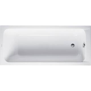 Duravit D-Code 63 in. Acrylic Rectangular Drop-In Non-Whirlpool Bathtub in White 700096000000090