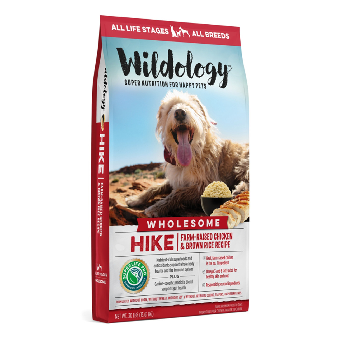 Wildology HIKE Farm-Raised Chicken and Brown Rice - 30 lb.