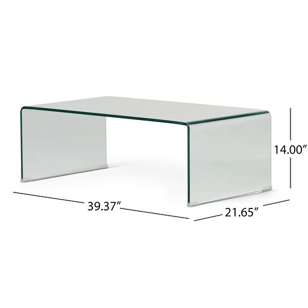 Ramona Solid Glass Rectangle Coffee Table by Christopher Knight Home - 39.37