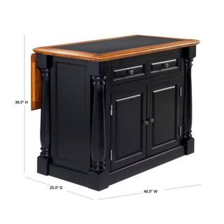 HOMESTYLES Monarch Black and Oak Kitchen Island with Granite Top 5009-94