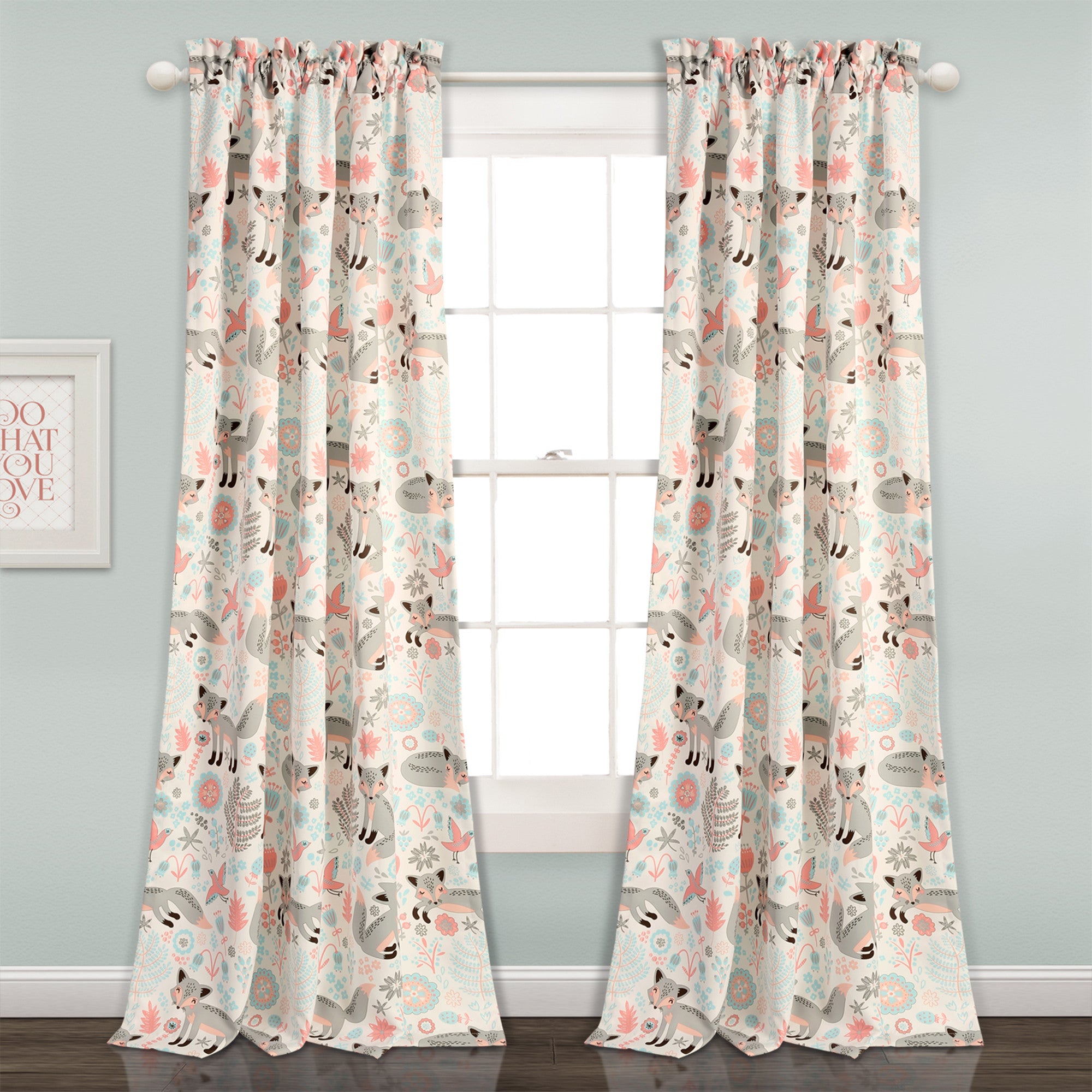 Pixie Fox Room Darkening Window Curtain Panel Set