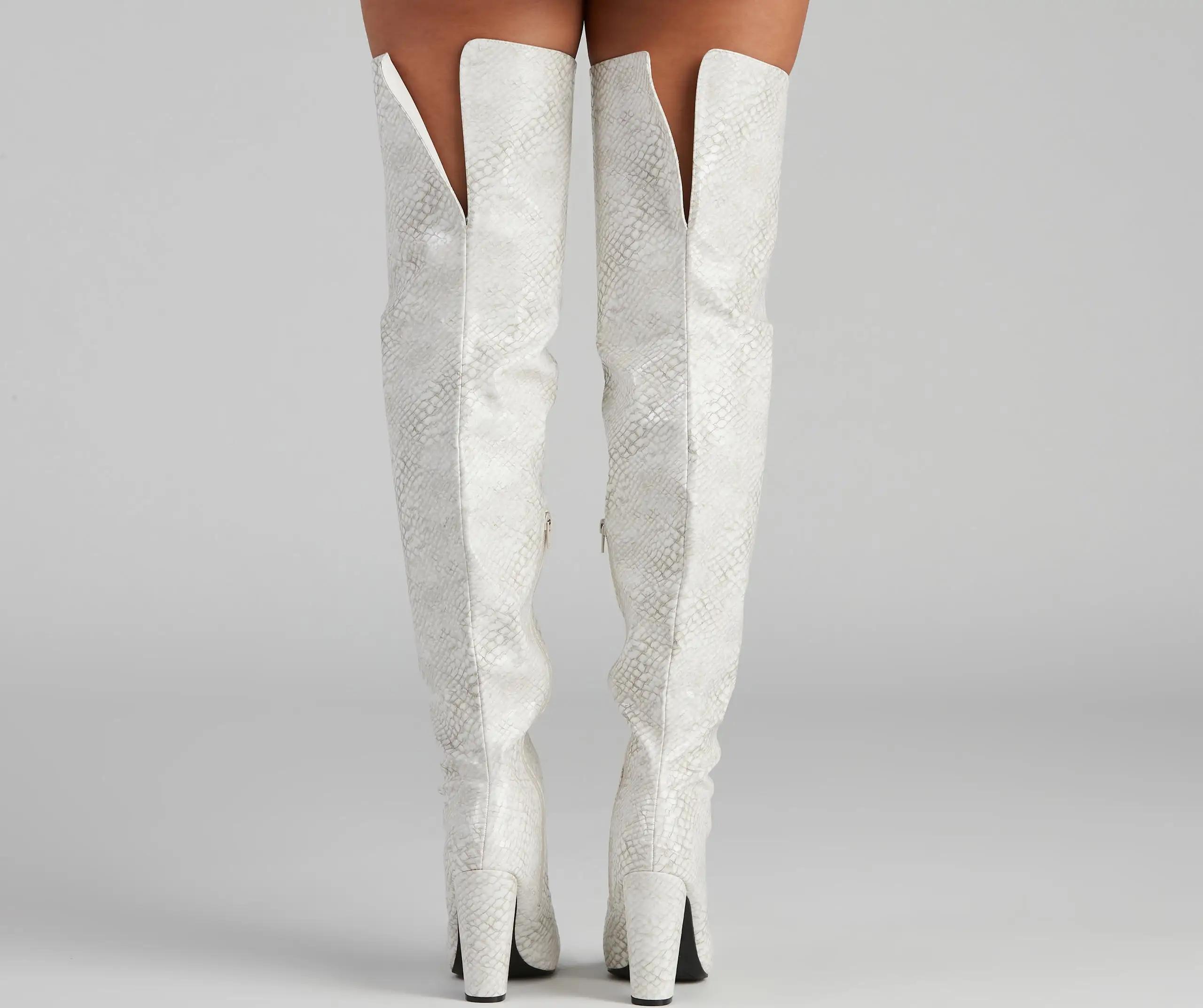 Major Sass Snake Print Faux Leather Boots