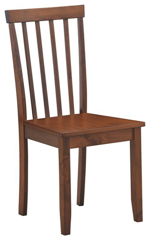 Costway Contemporary Rubber Wood Dining Chairs in Walnut (Set of 4)   Transitional   Dining Chairs   by Homesquare  Houzz