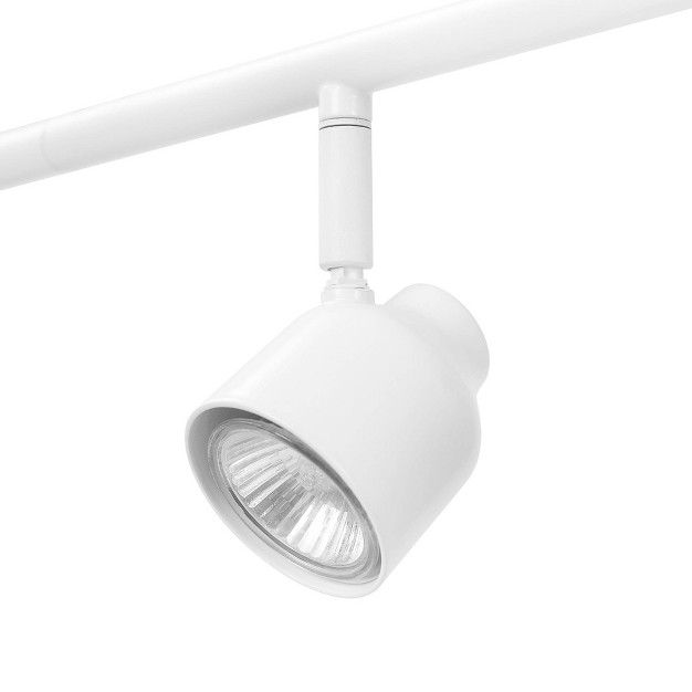 6 light Matte White Adjustable Height Track Lighting With Pivoting Shades Globe Electric