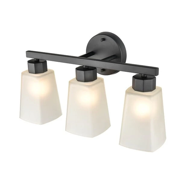 Millennium Lighting Coley 2 or 3 Light Vanity Fixture in Brushed Nickel or Matte Black with Frosted Glass Shades