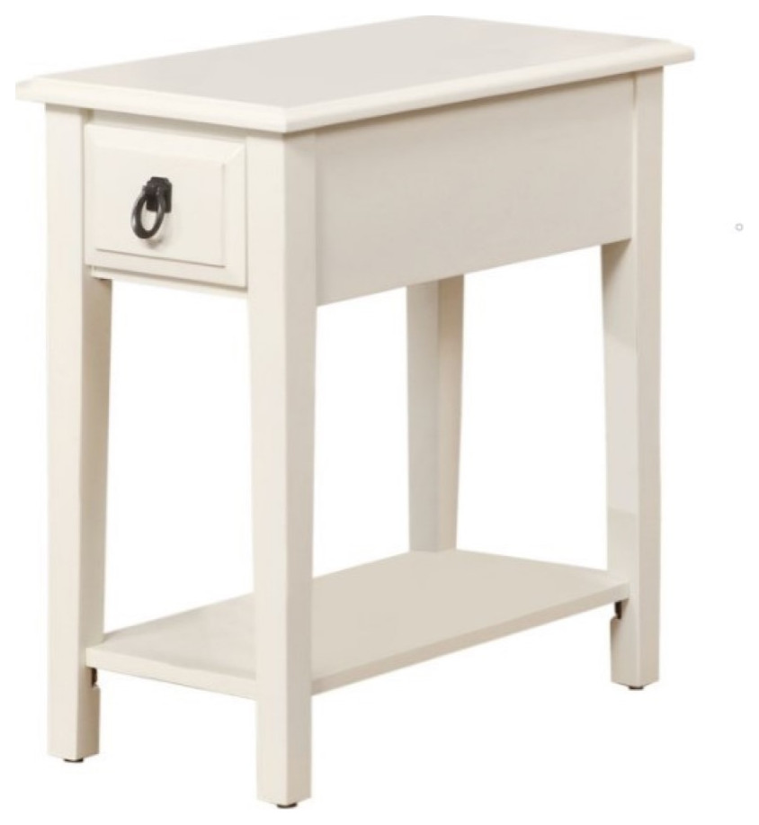 Cottage White Wooden Magazine Rack Side Table   Transitional   Side Tables And End Tables   by Global Discount Store LLC  Houzz