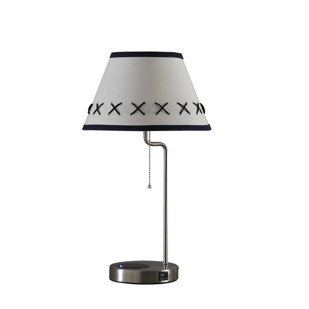 Traditional Metal Floor Lamp With Usb Charging Port Silver Ore International