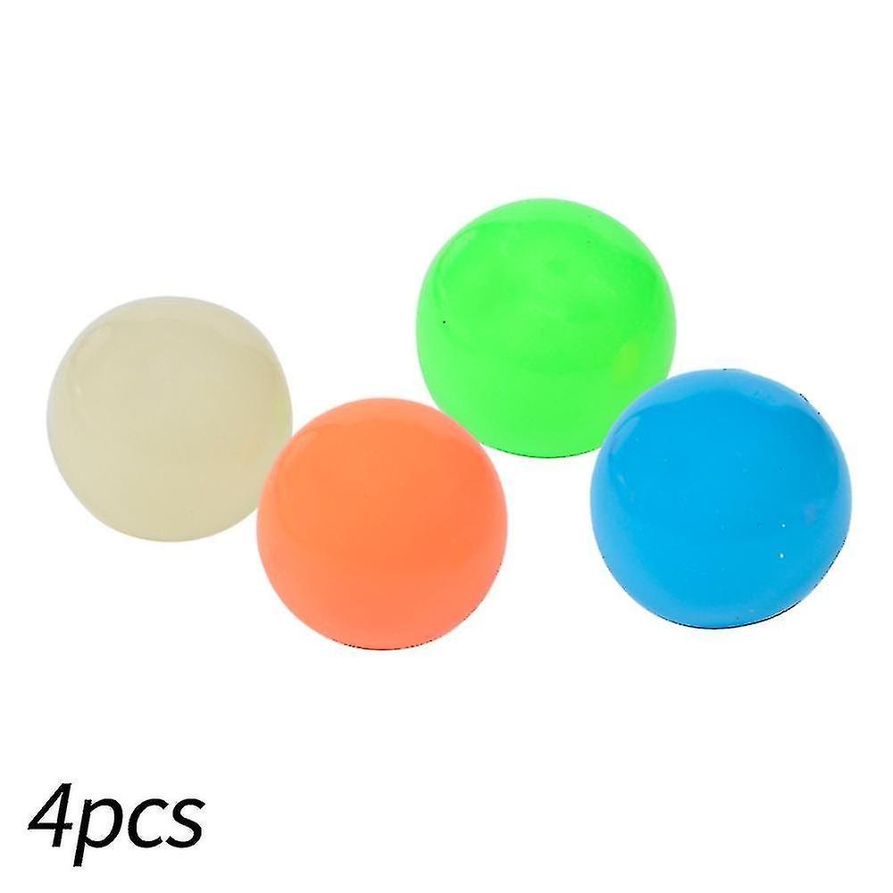 4 Pack Dark Ceiling Balls， Soft Balls For Kids And Adults， Light Up Sticky Balls， Anxiety Stress Rel