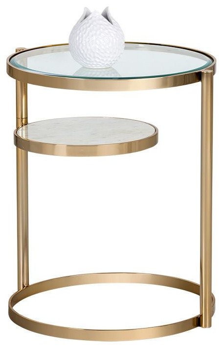 Sunpan Moncasa Helica Side Table   Brass   Contemporary   Side Tables And End Tables   by Unlimited Furniture Group  Houzz