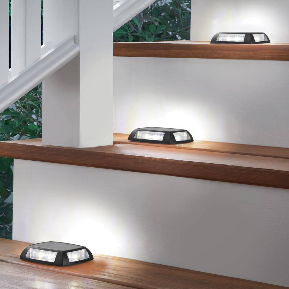 Hampton Bay Solar Metallic Integrated LED Deck and Stair Light (4-Pack) 62806