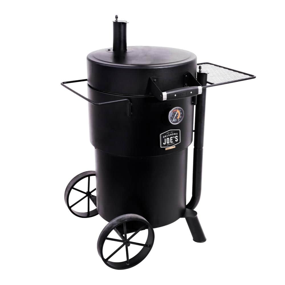 OKLAHOMA JOE'S Bronco Charcoal Drum Smoker Grill in Black with 284 sq. in. Cooking Space 19202089