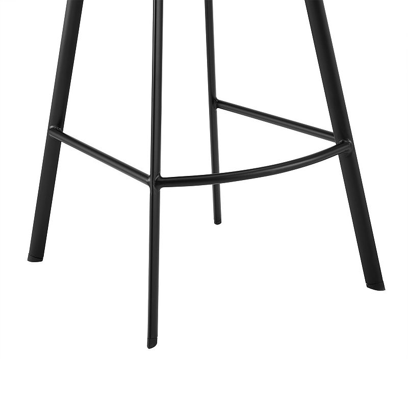 30 Inch Open Back Leatherette Swivel Bar Stool， Black