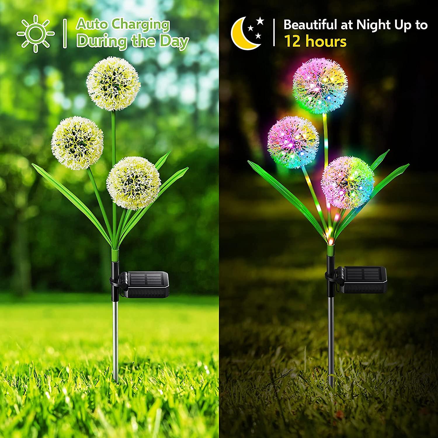 Solar Lights Outdoor Decorative Solar Dandelion Garden Lights