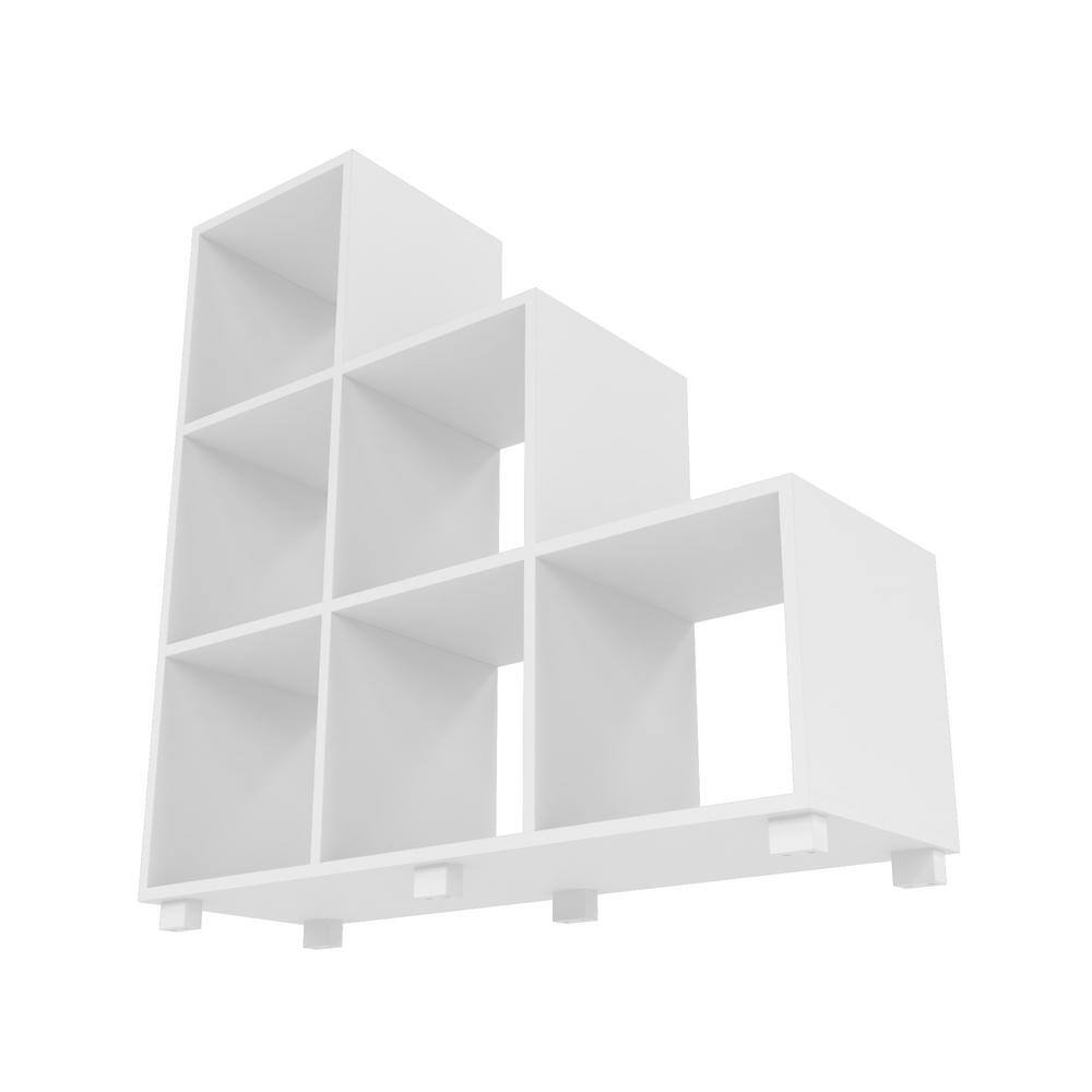 Manhattan Comfort Cascavel 36.22 in. W x 11.41 in. D Sophisticated White Stair Cubby Shelf 26AMC6