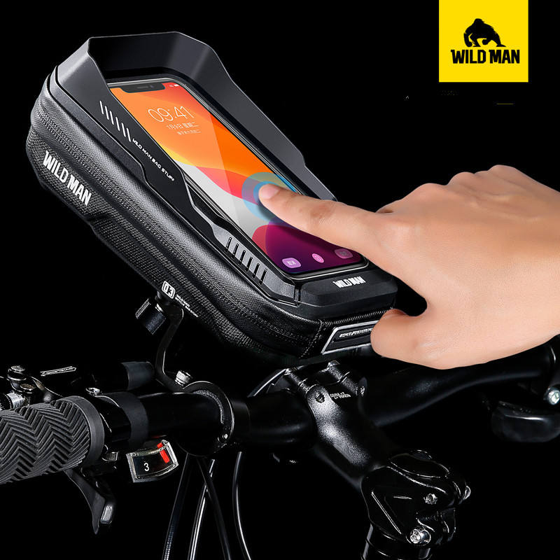 WILD MAN Hard Shell Plastic Holder Mobile Phone Screen Touch Cycling Bag XT3S Customized Waterproof Bike Bag