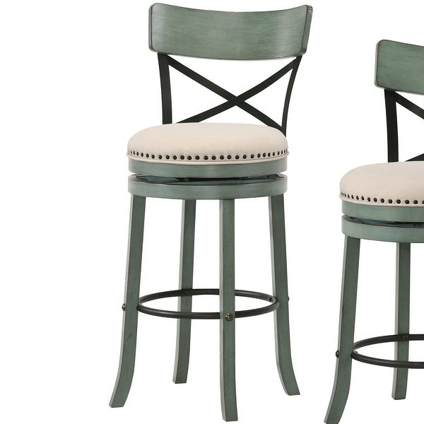 Furniture of America Heidi Modern Farmhouse Swivel Barstools Set of 2