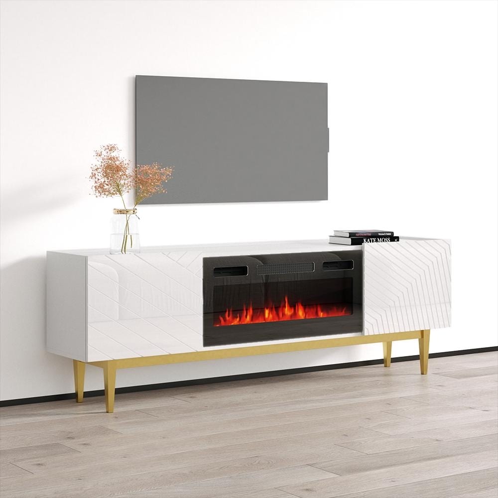 Portillo BL EF Fireplace TV Stand