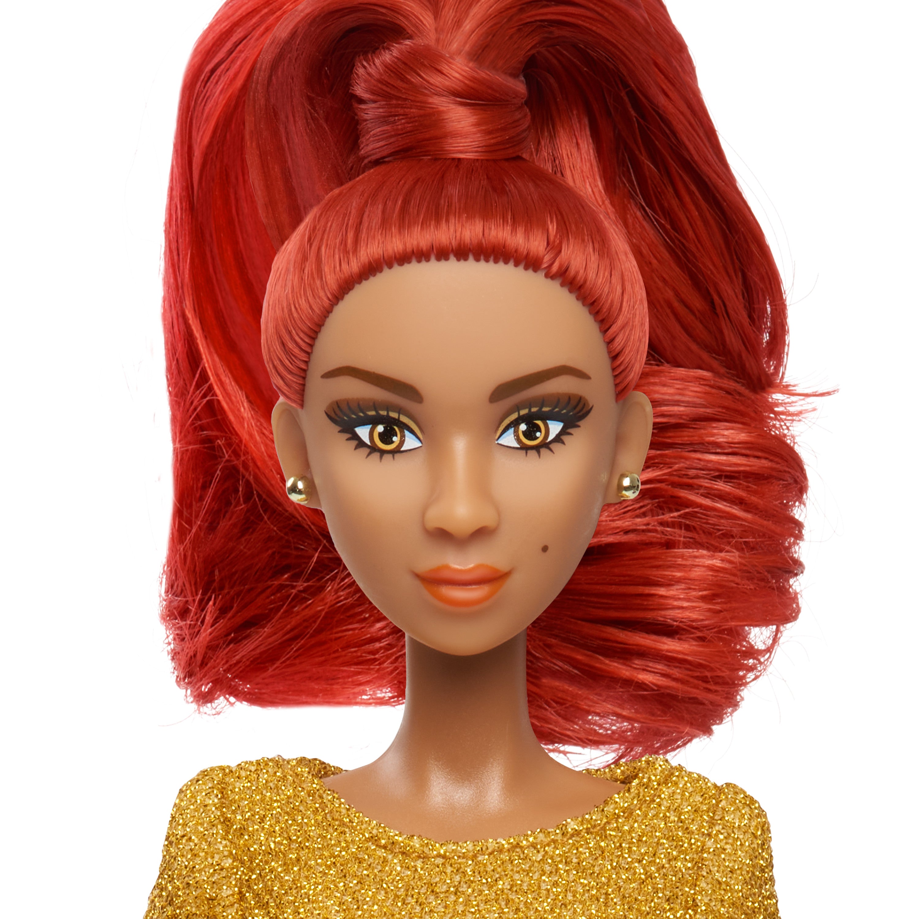 Fresh Dolls Marisol Fashion Doll, 11.5-inches tall, gold dress, red hair,  Kids Toys for Ages 3 Up, Gifts and Presents