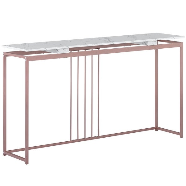 63'' Modern Console Table， Extra Long Entryway Table with Metal Frame for Entryway， Hallway， Living Room， Foyer， Office