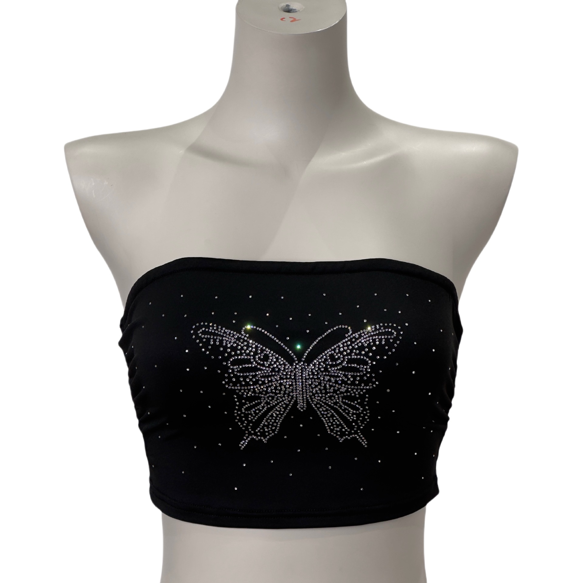 Butterfly palm hot diamond tube top sexy wrap chest ultra-short small vest for women