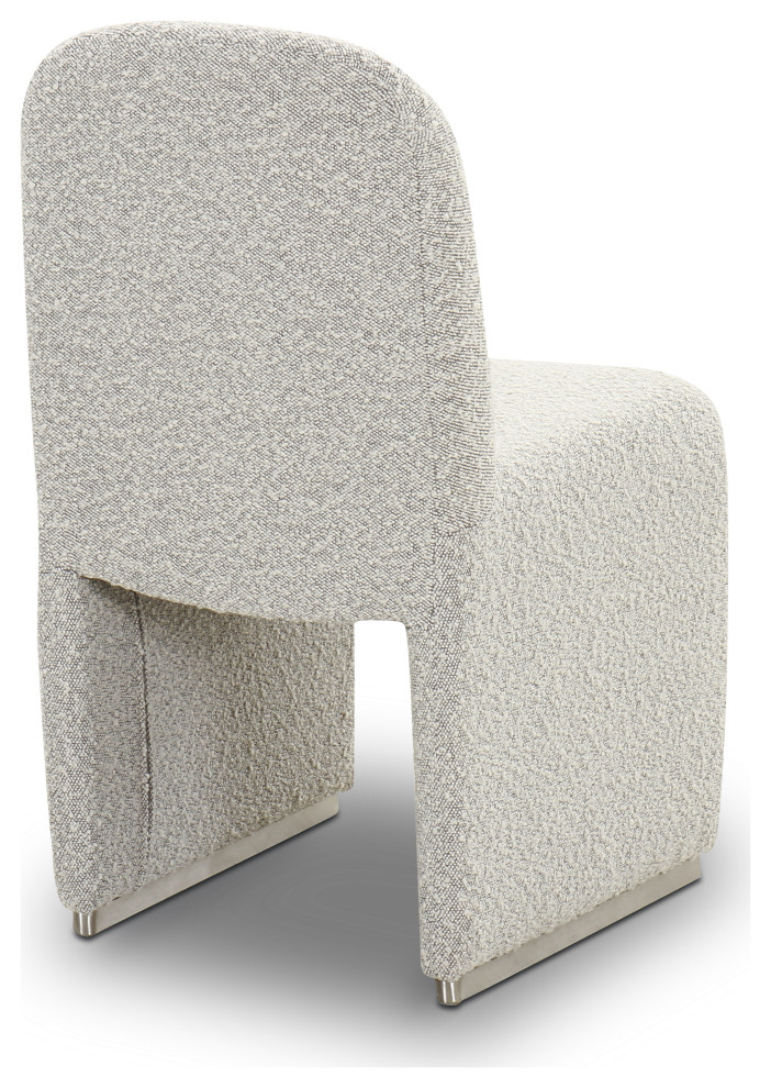 Poly and Bark Sisak Dining Chair  Black  ampWhite Boucle   Contemporary   Dining Chairs   by Edgemod Furniture  Houzz