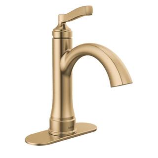 Delta Faryn Single Handle Single Hole Bathroom Faucet in Brushed Gold 15822LF-CZ