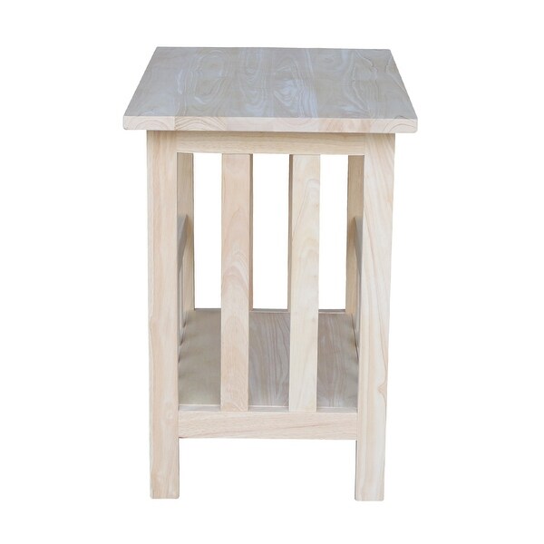 Unfinished Solid Parawood Mission Magazine End Table