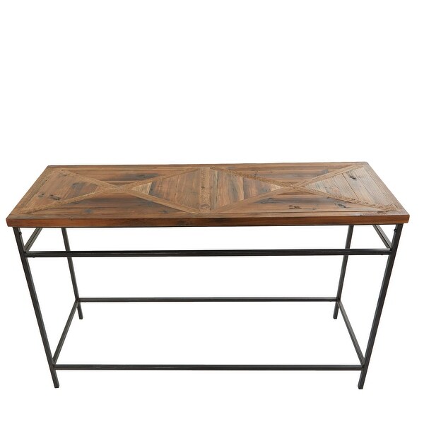 Brown Metal Rustic Console Table - 48 x 16 x 30