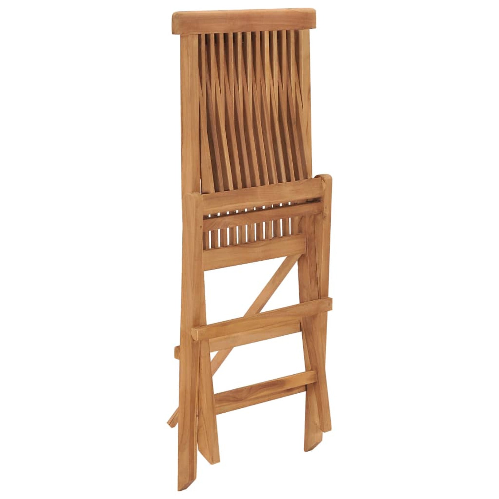 Folding Garden Chairs 2 pcs Solid Teak Wood