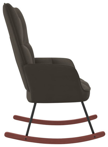 vidaXL Rocking Chair Rocker Accent Side Chair with a Stool Light Gray Velvet   Rocking Chairs   by vidaXL LLC  Houzz