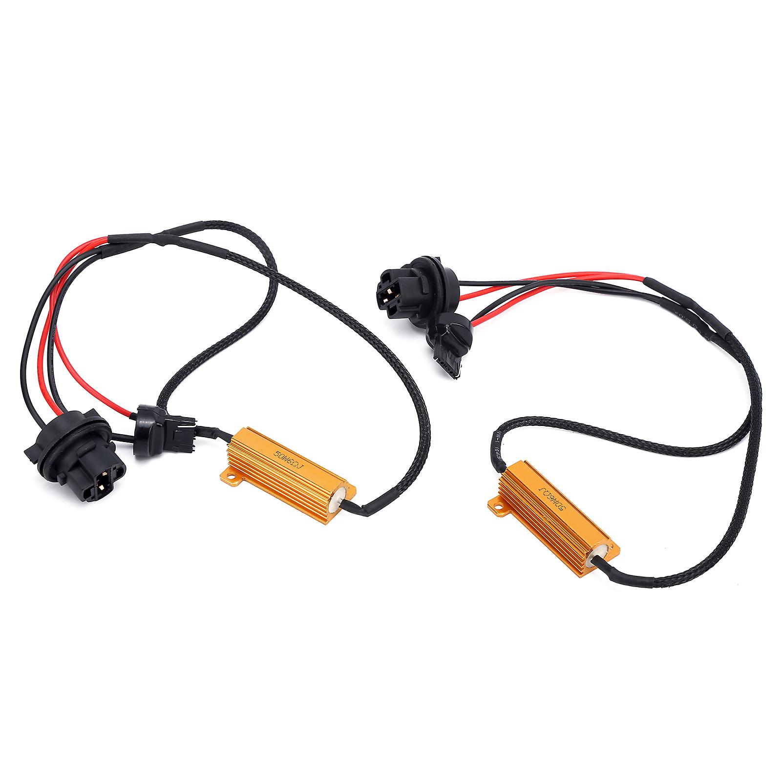 2pcs 7440 Led Load Resistance Decoder 50w 6 For Headlight Fog Daytime Running Light