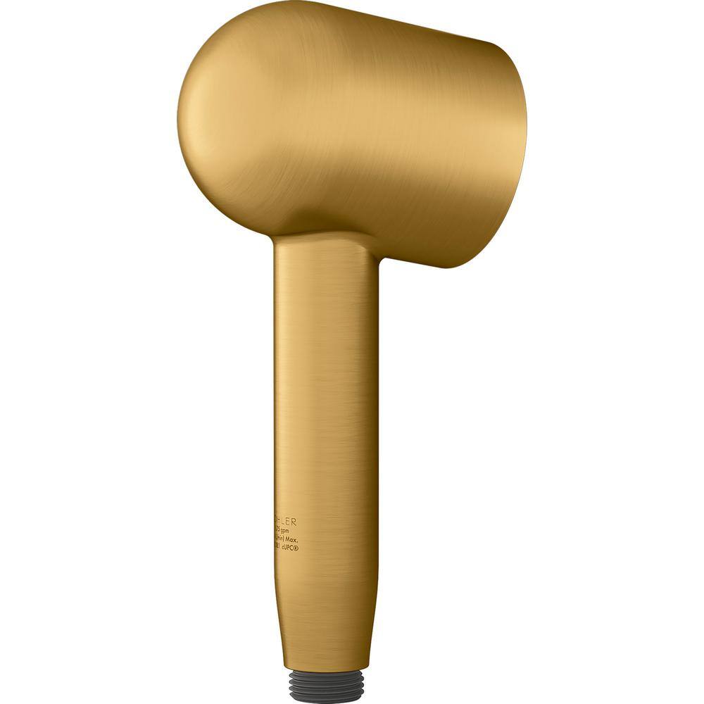 KOHLER Statement 1-Spray Patterns with 2.5 GPM 2.5 in. Wall Mount Handheld Shower Head in Vibrant Brushed Moderne Brass 26286-2MB