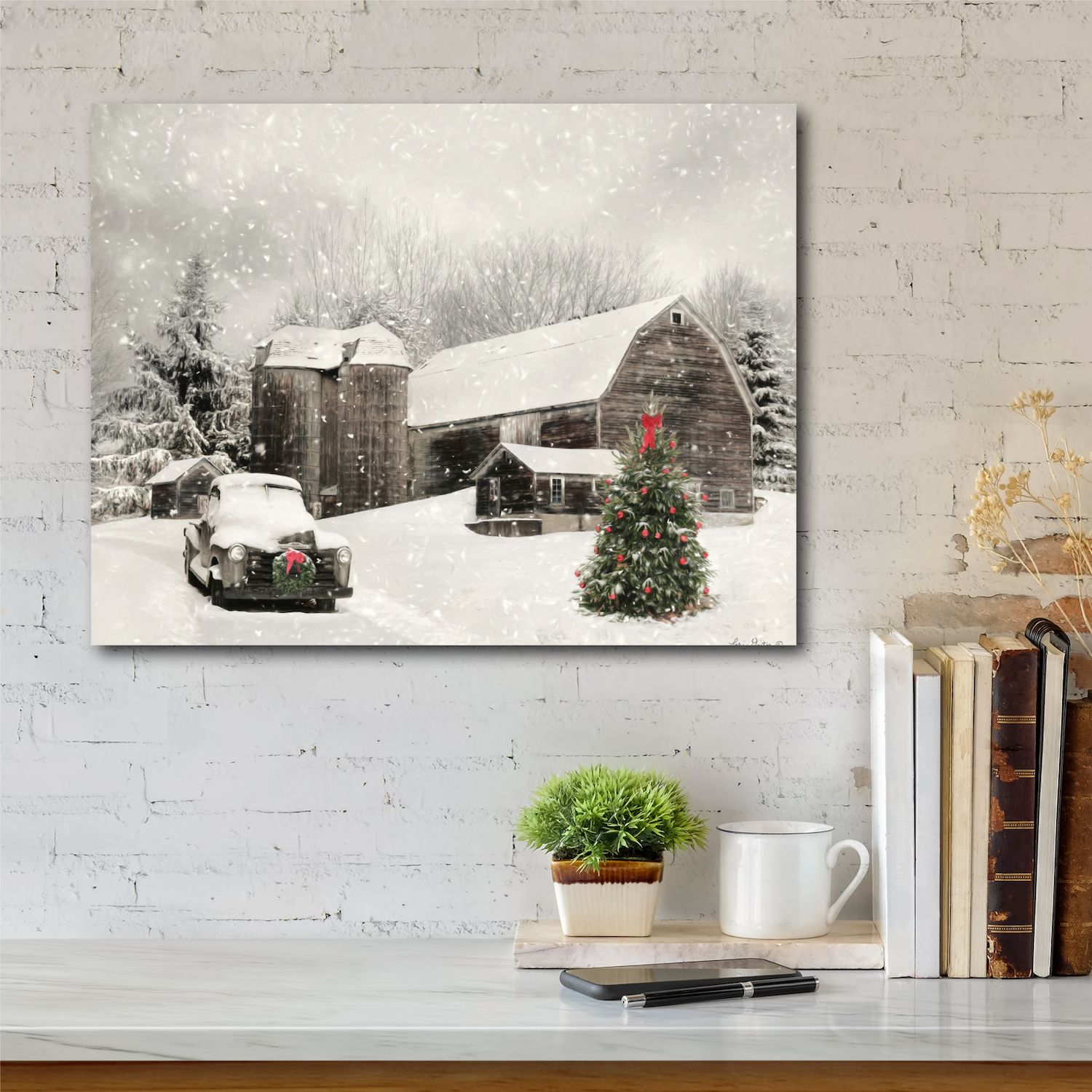 COURTSIDE MARKET Farmhouse Christmas Canvas Wall Art