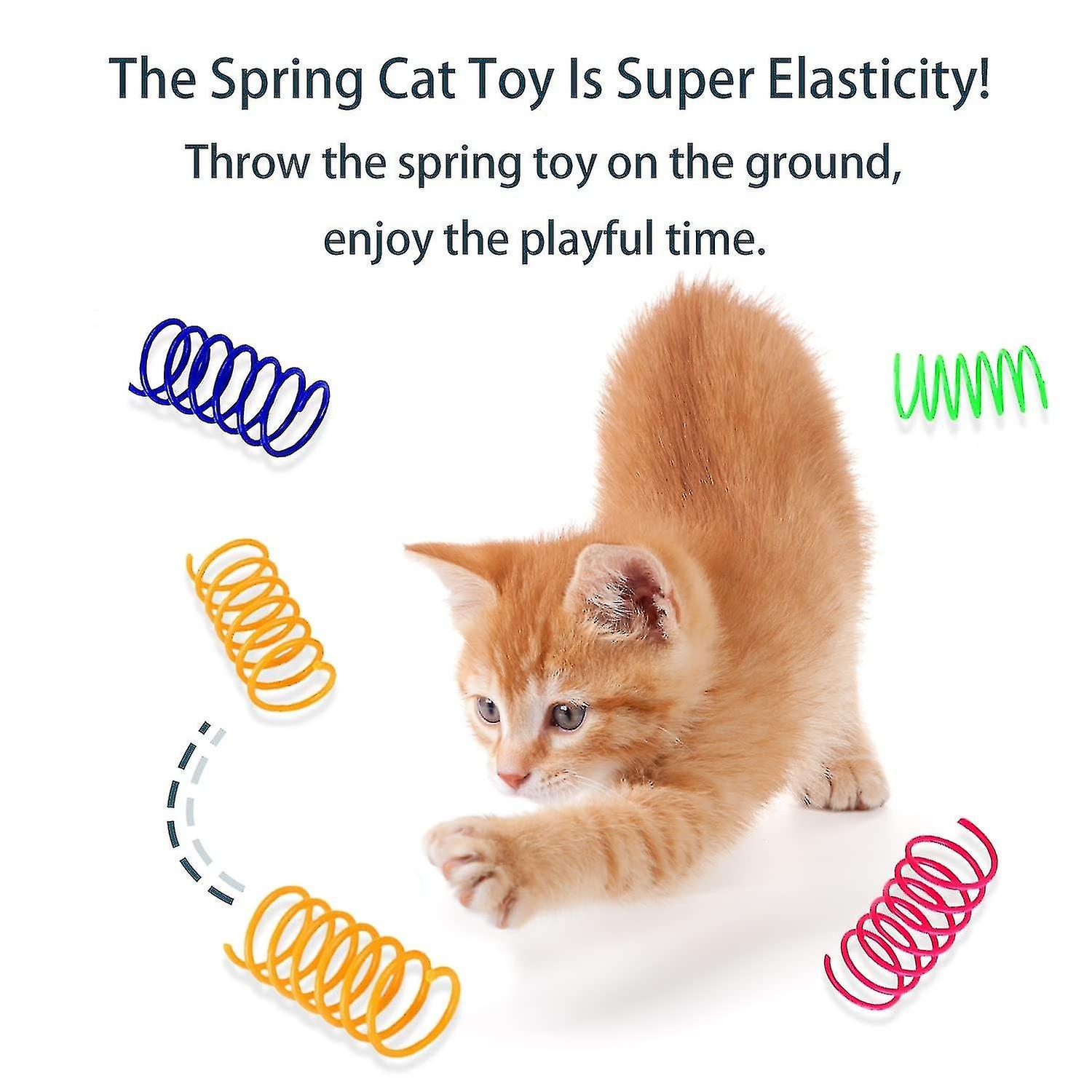 16 Pcs Colorful Spring Cat Toys Interactive Kitten Toys For Boredom Durable Soft Plastic Cat Spring