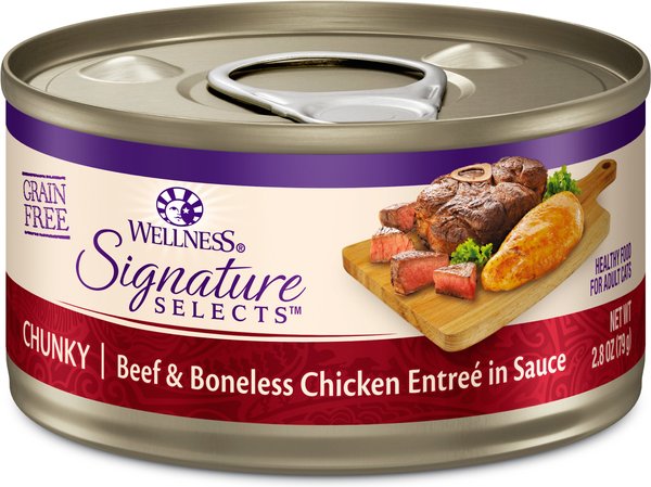 Wellness CORE Signature Selects Chunky Beef and Boneless Chicken Entree in Sauce Grain-Free Canned Cat Food