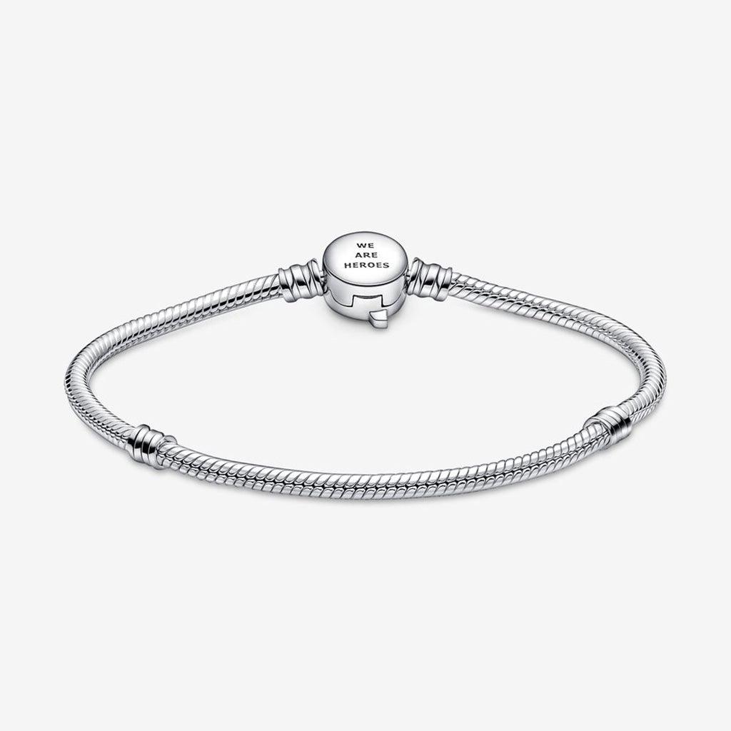 PANDORA  Pandora Moments Marvel The Avengers Logo Clasp Snake Chain Bracelet