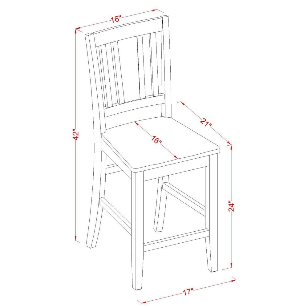 East West Furniture Copper Grove Black Finish Counter Height Chairs   Set of 2 (Seat's Type Options)